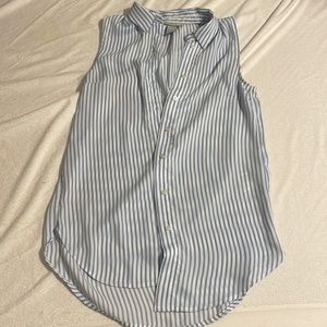 Blue striped collared tank